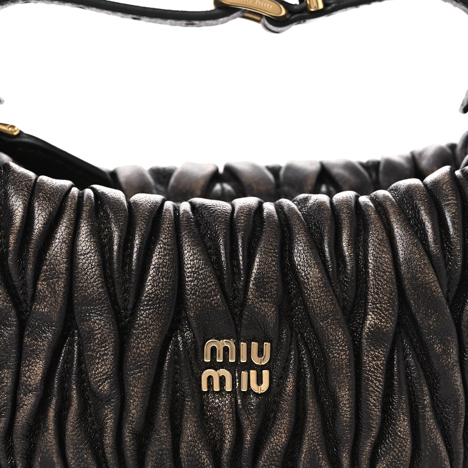 Miu Miu Nappa Matelasse Pouch Sand Coffee 1865452 – FASHIONPHILE