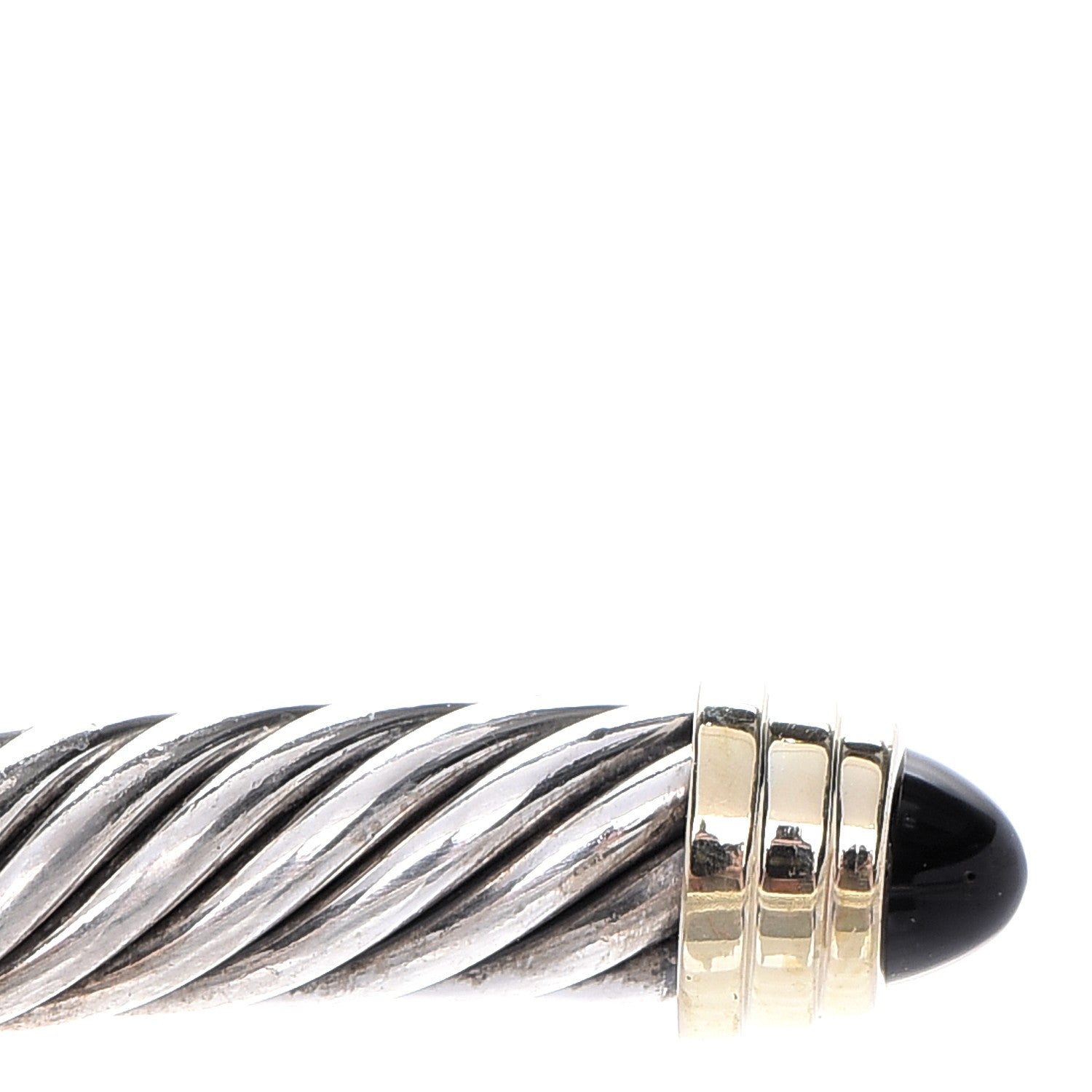 David Yurman Sterling Silver 14K Yellow Gold Black Onyx 5mm Cable Classics Petite Color Bracelet 5 of 5
