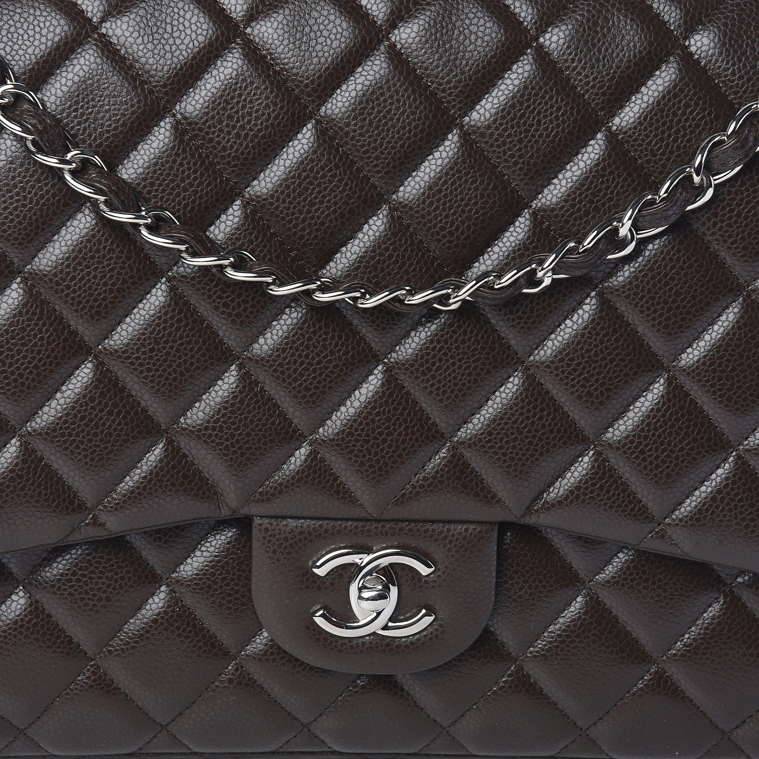 Chanel Caviar Quilted Maxi Single Flap Dark Brown 8 of 12