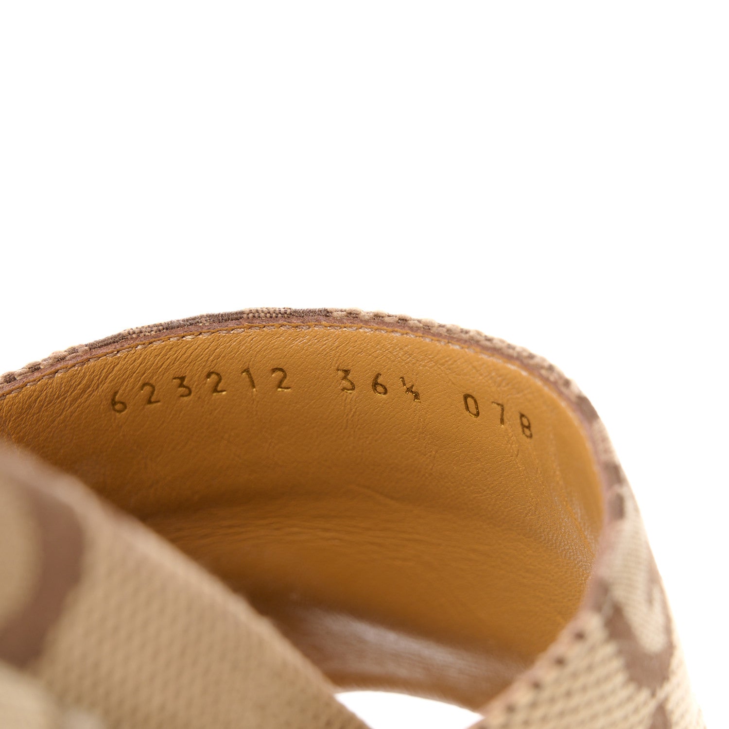 Gucci Monogram Maxi GG Angelina Platform 55mm Slide Sandals 36.5 Beige 9 of 9