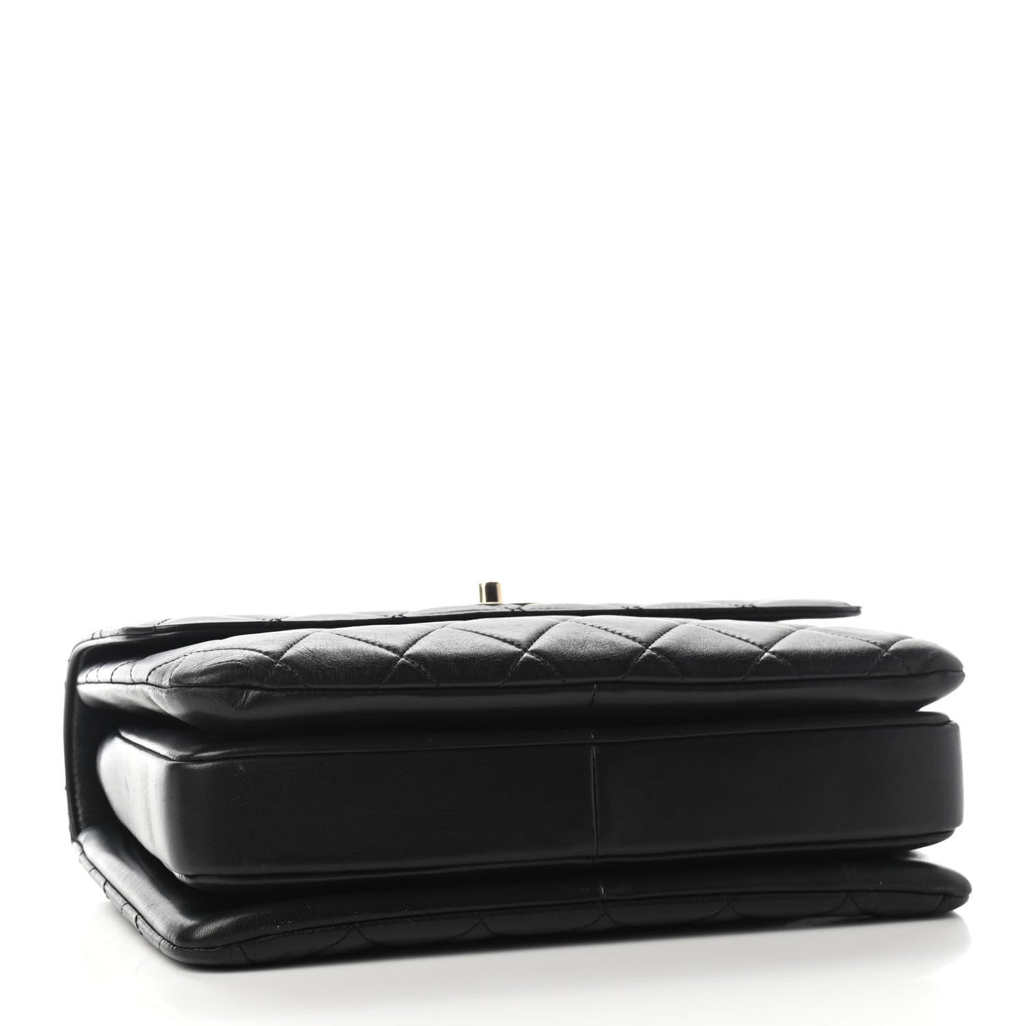 Lambskin Quilted Medium Trendy CC Flap Dual Handle Bag Black