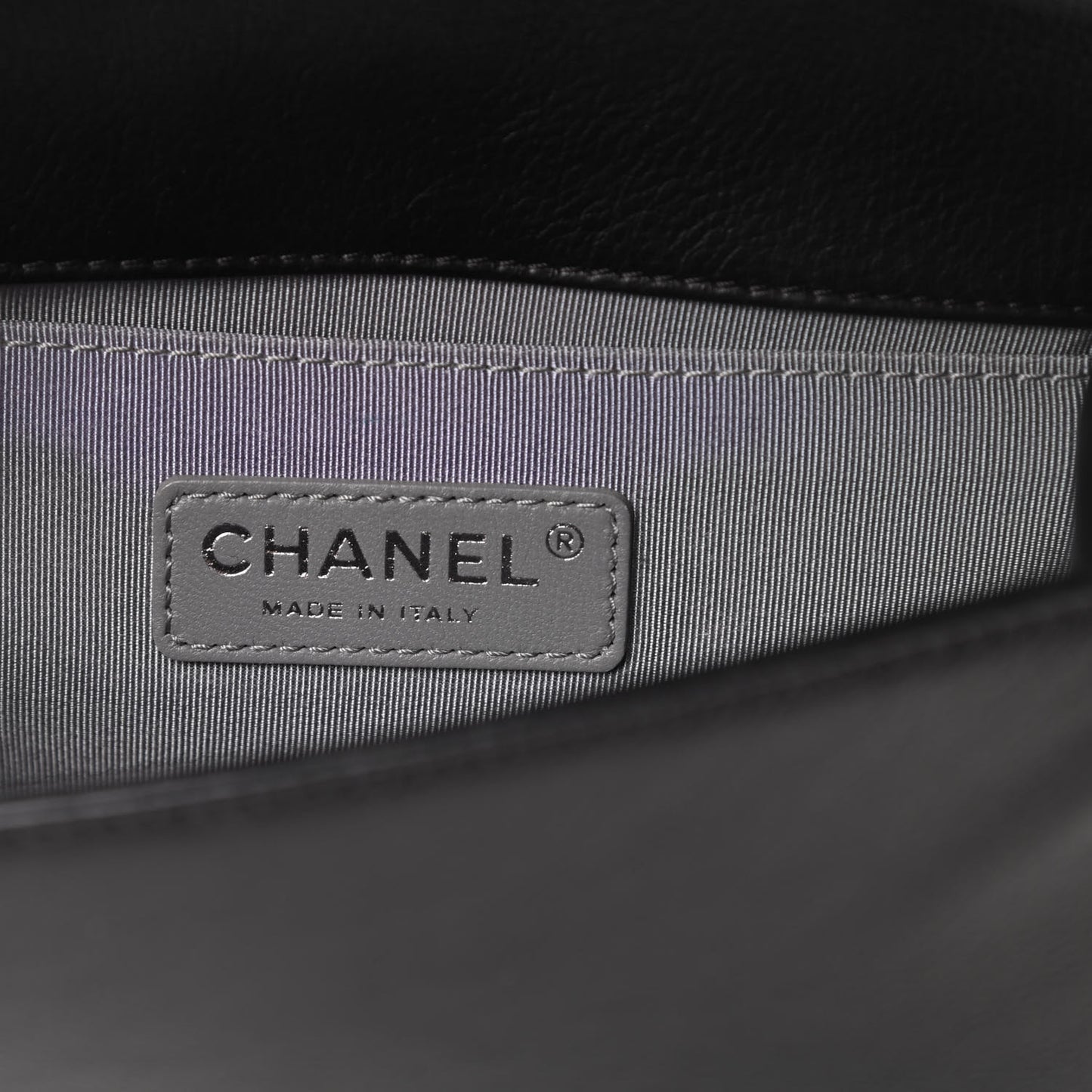 Calfskin Double Stitch Small Boy Flap Black