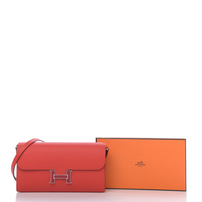 Hermes Epsom Enamel Constance Wallet To Go Rouge De Coeur Rubis 10 of 10