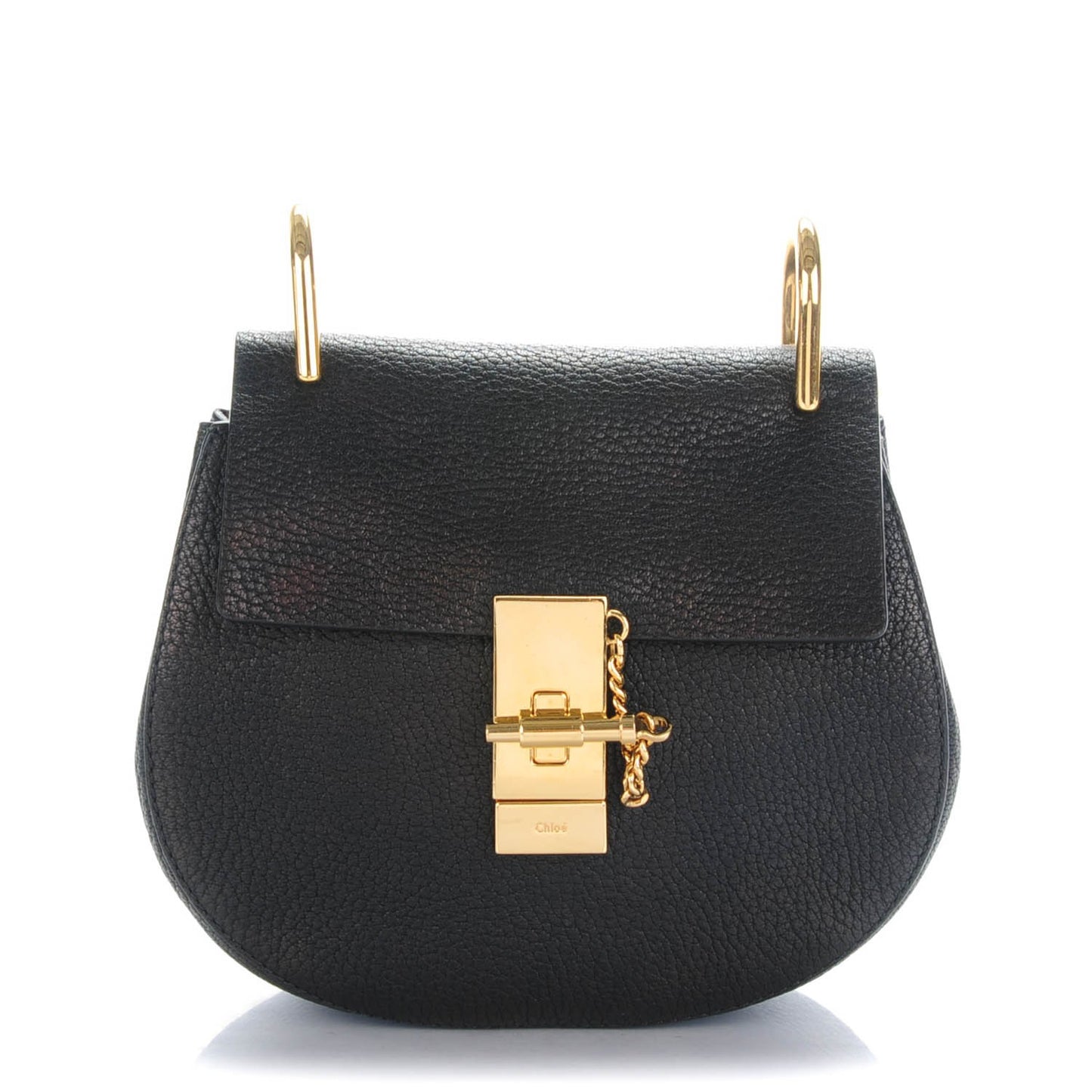 Grained Lambskin Mini Drew Shoulder Bag Black