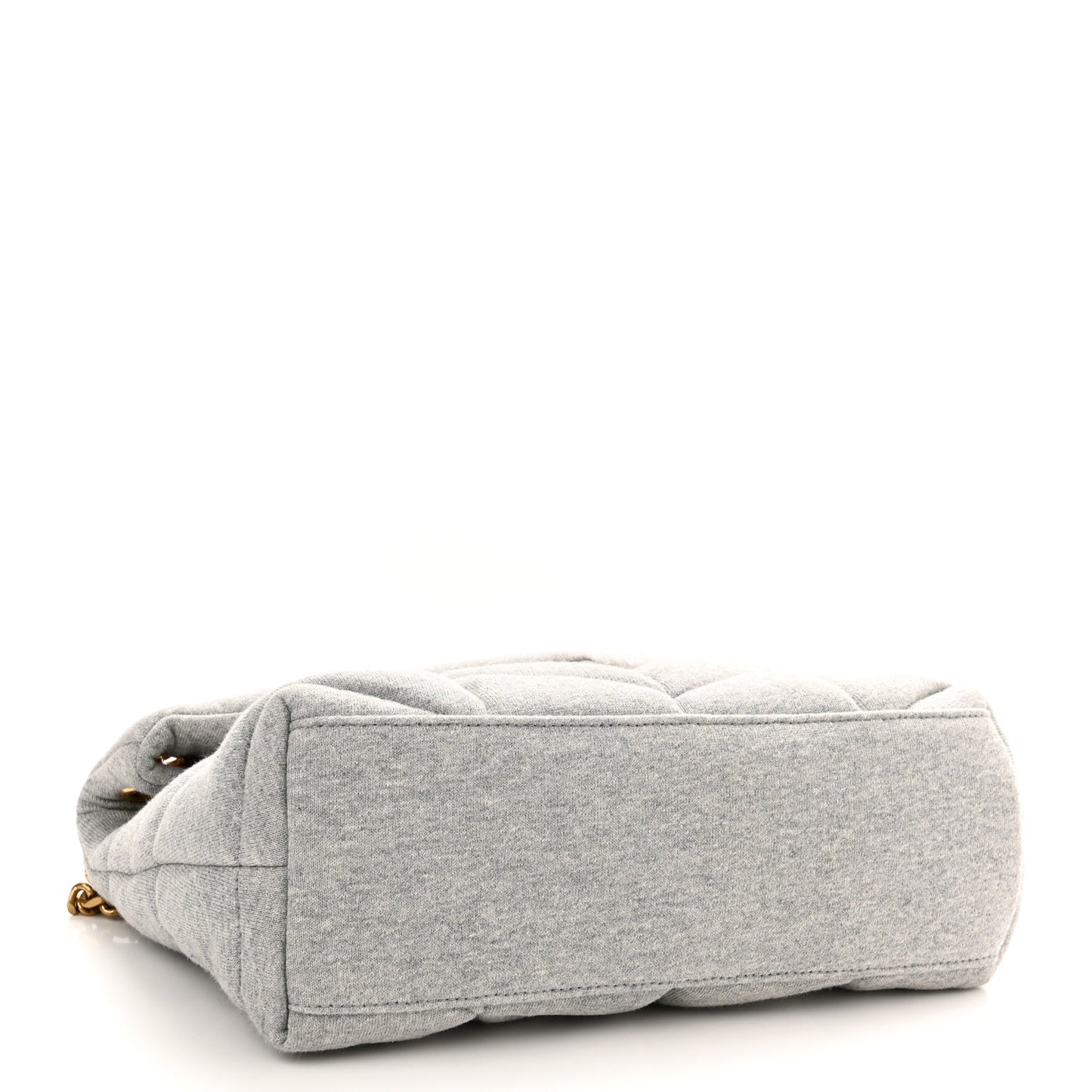 Jersey Quilted Small Loulou Puffer Monogram Chain Satchel Grey Cloud