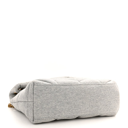 Saint Laurent Jersey Quilted Small Loulou Puffer Monogram Chain Satchel Grey Cloud 4 of 11