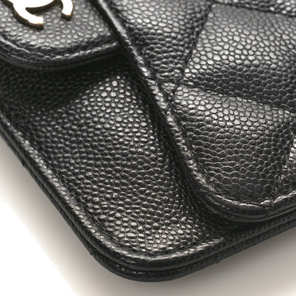 Chanel Caviar Quilted Flap Zip Card Holder Black 9 of 9