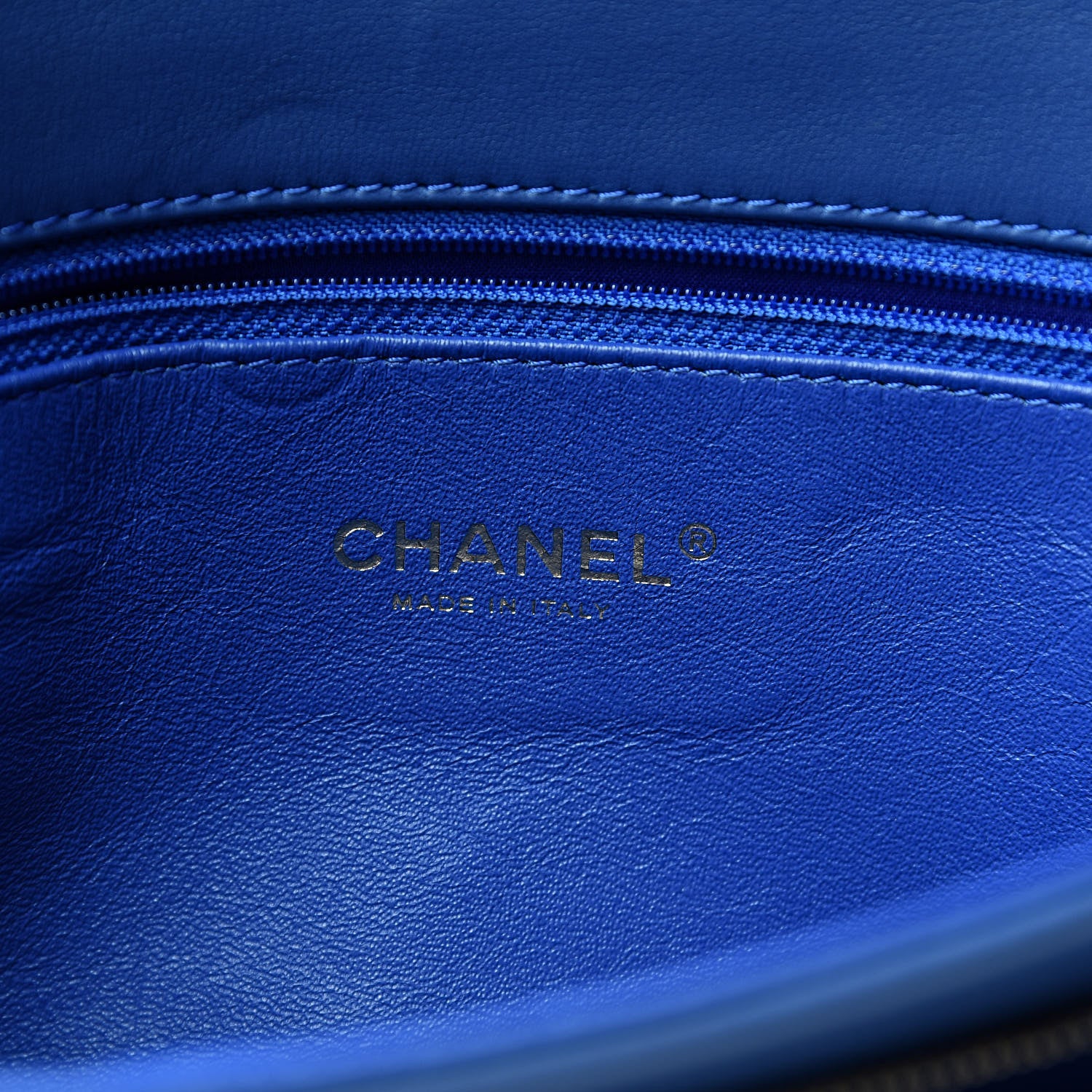 Chanel Calfskin Stitched Thin City Clutch Blue 7 of 9
