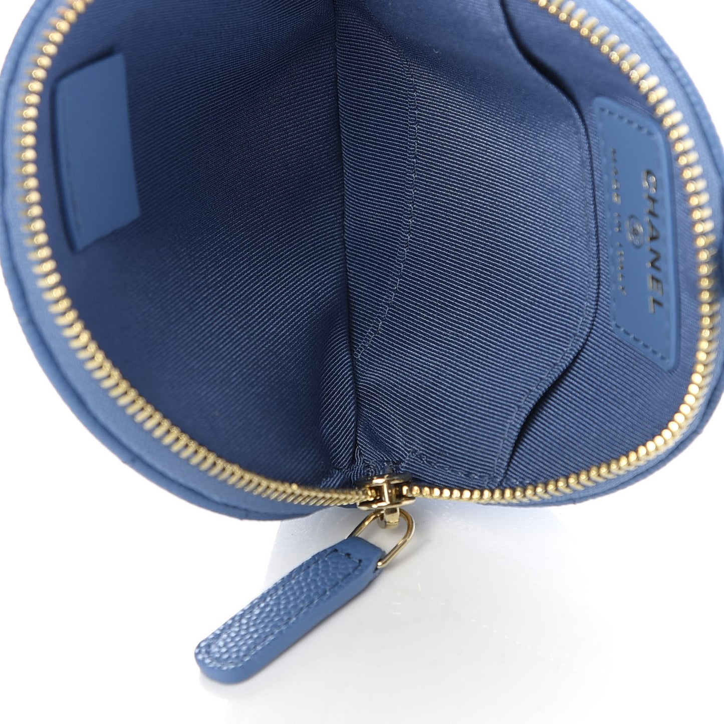 Caviar Quilted Zip Around Classic Coin Purse Light Blue
