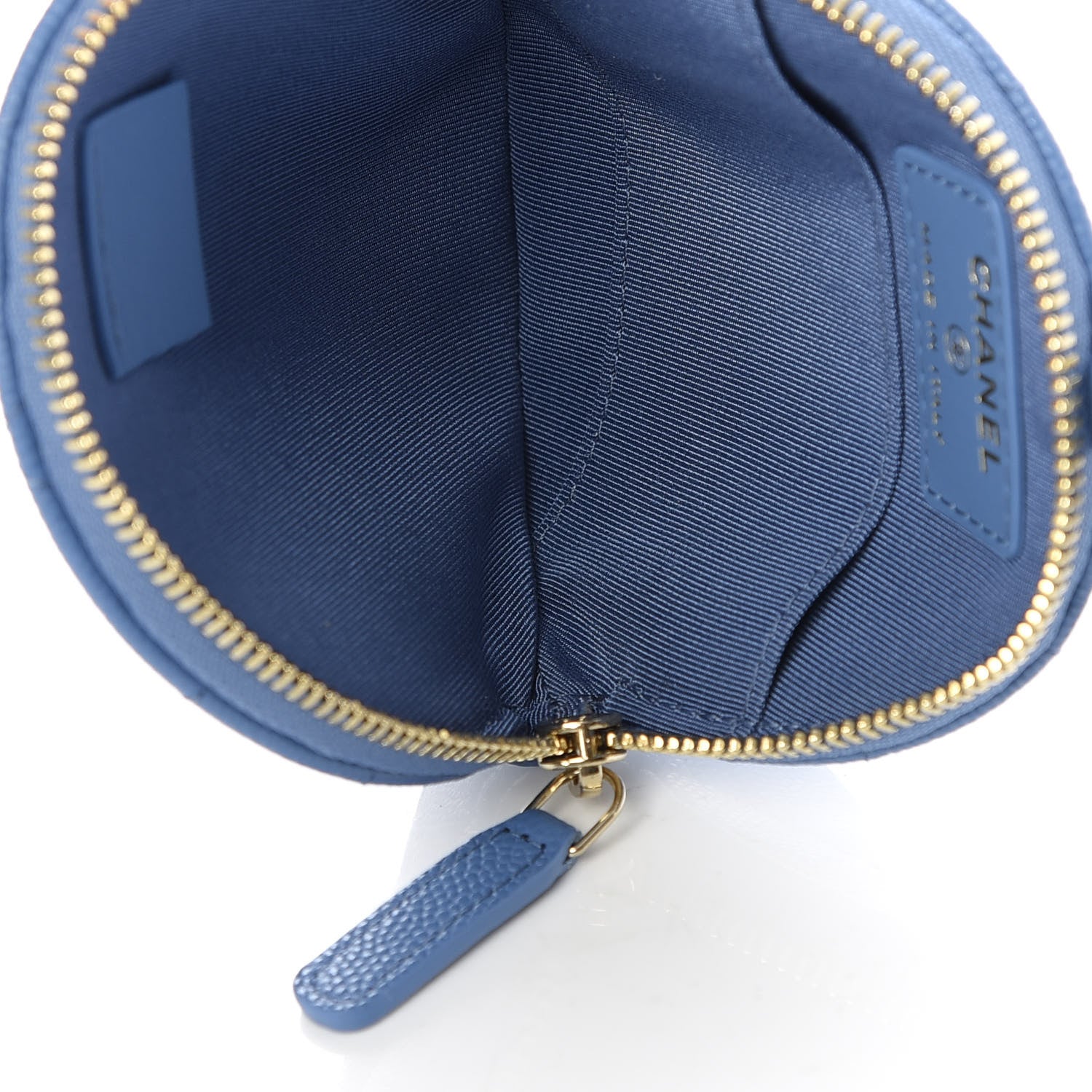 Chanel Caviar Quilted Zip Around Classic Coin Purse Light Blue 5 of 8
