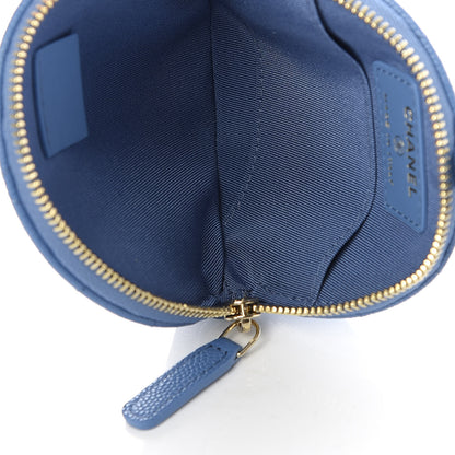 Chanel Caviar Quilted Zip Around Classic Coin Purse Light Blue 5 of 8