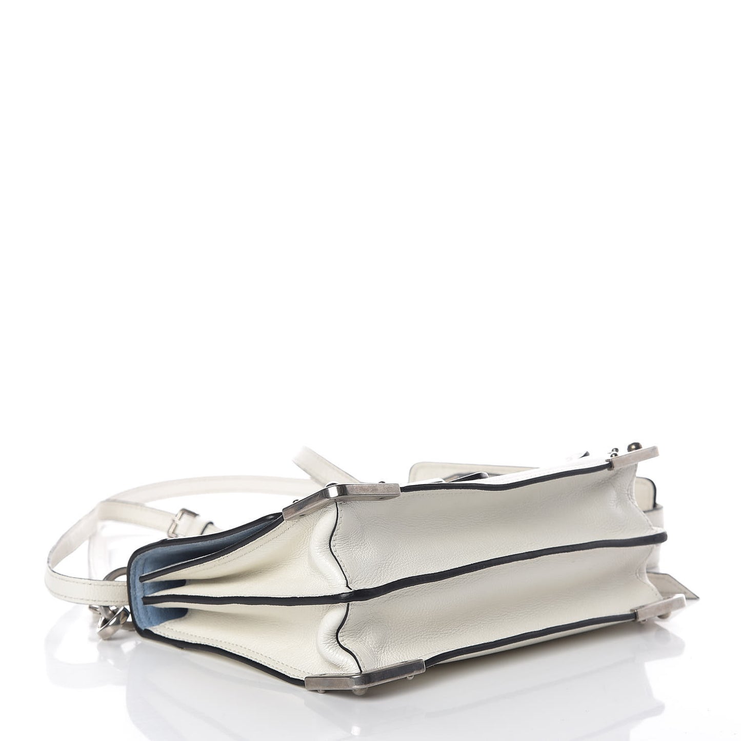 Glace Calfskin Large Soft Cahier Bag White