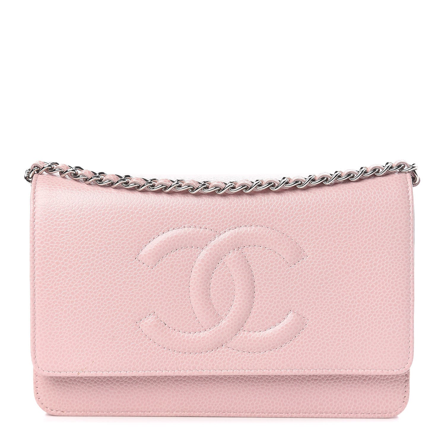 Chanel Caviar Timeless CC Wallet On Chain WOC Pink 1 of 11