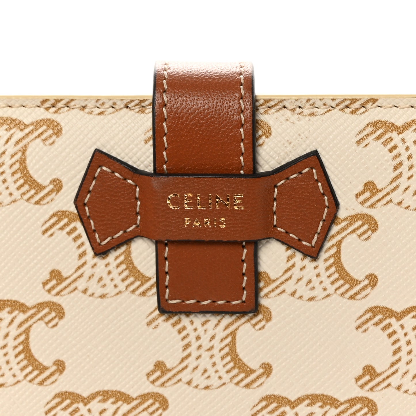 Canvas Triomphe Medium Strap Wallet White
