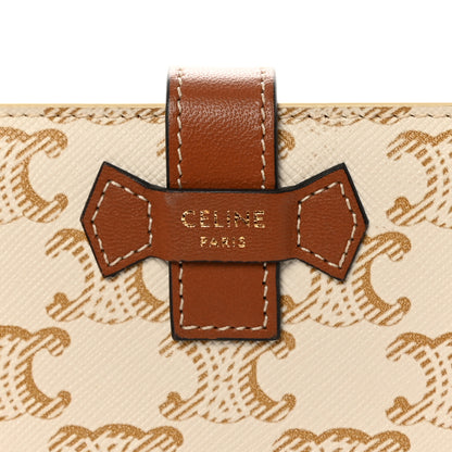 Celine Canvas Triomphe Medium Strap Wallet White 6 of 13