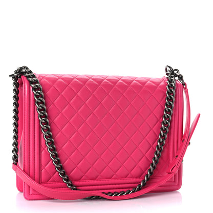 Chanel Lambskin Quilted Large Boy Flap Pink 2 of 14