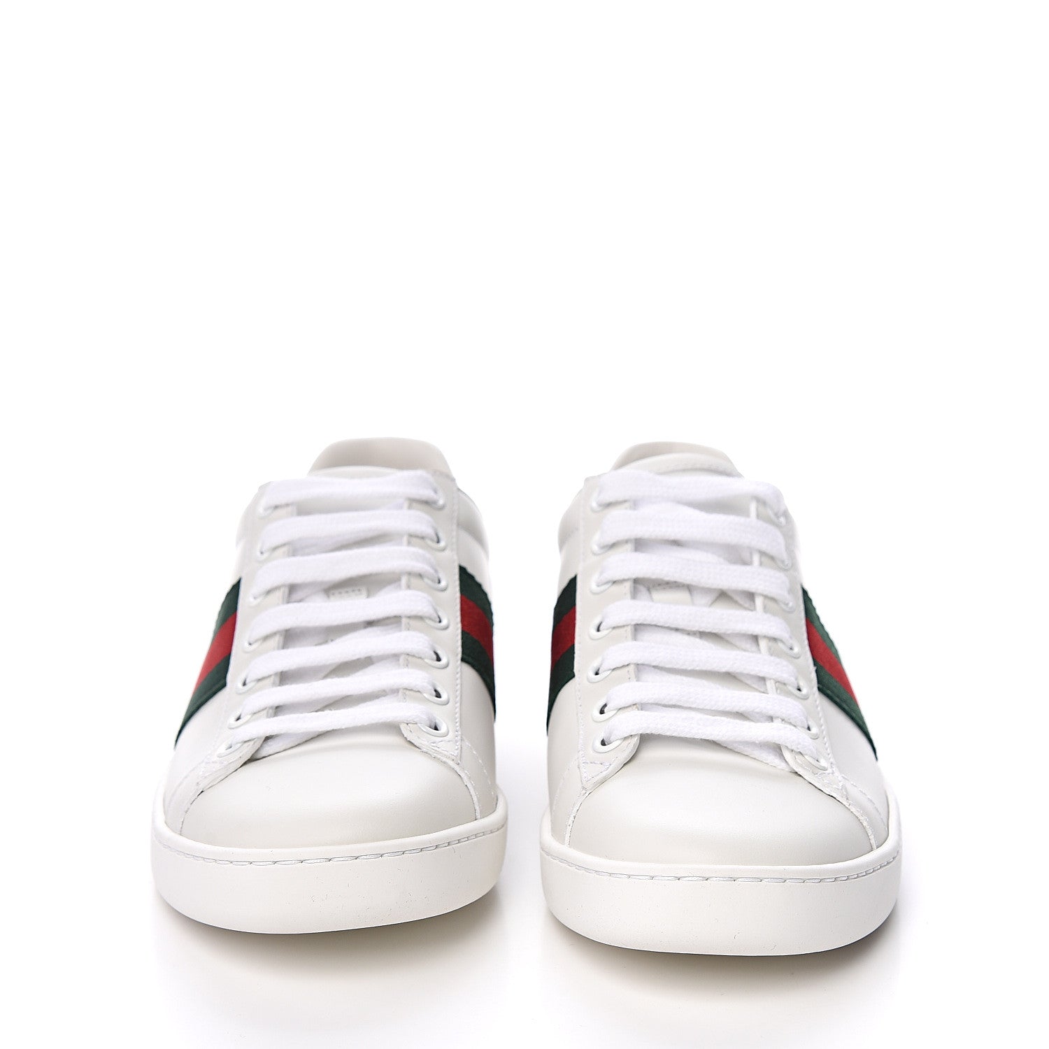 Gucci Calfskin Crocodile Web Womens Ace Sneakers 36 White Green 2 of 9