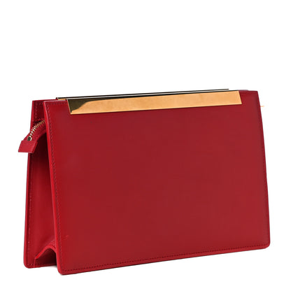 Saint Laurent Calfskin Lutetia Clutch Red 2 of 4