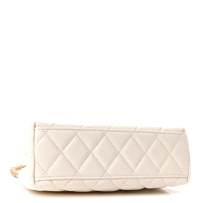 Chanel Shiny Aged Calfskin Quilted Nano Kelly Shopper White 4 of 10