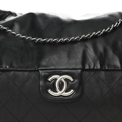 Chanel Vinyl Calfskin Quilted Flap Messenger Black 6 of 15