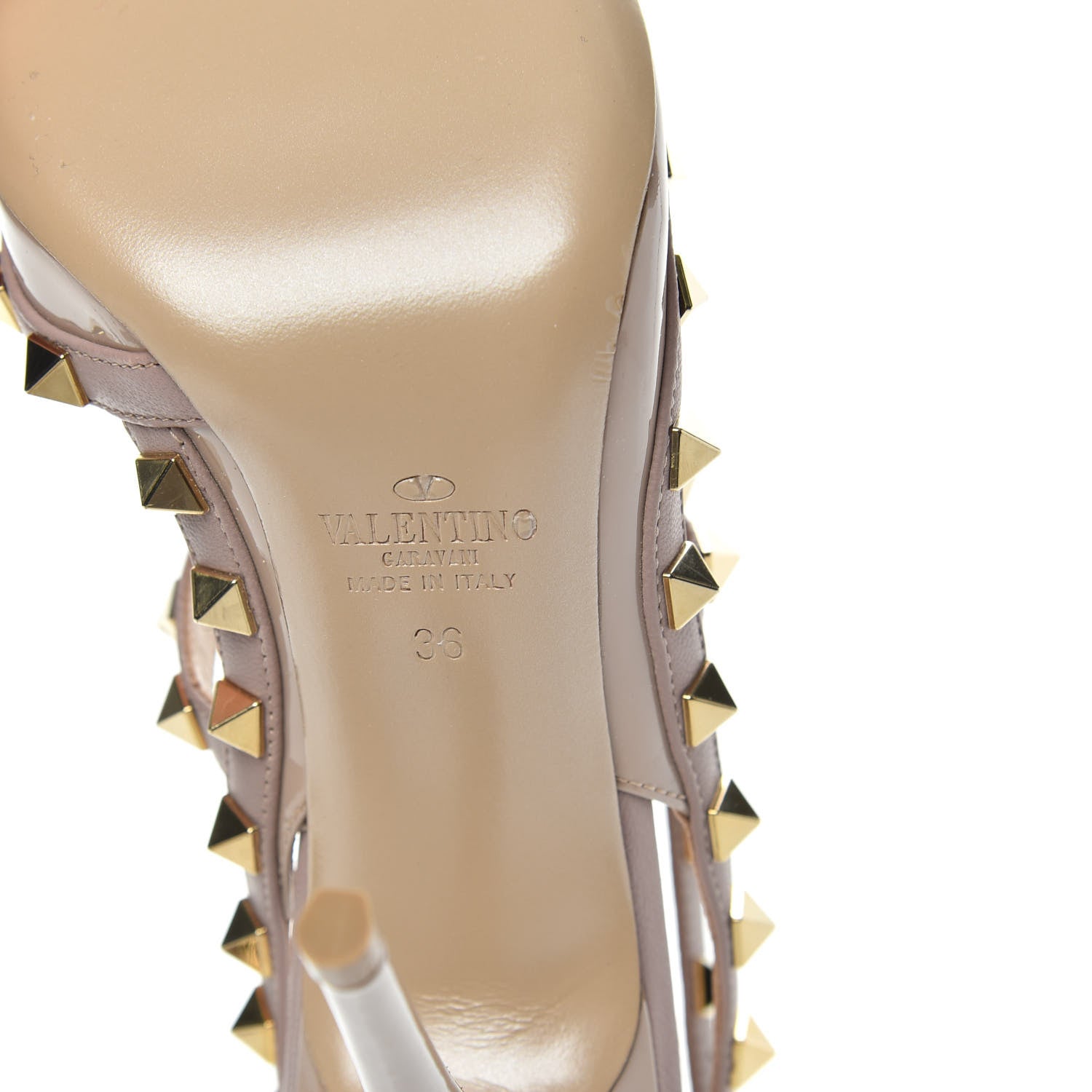 Valentino Garavani Patent Rockstud Ankle Strap 100mm Pumps 36 Poudre 6 of 8