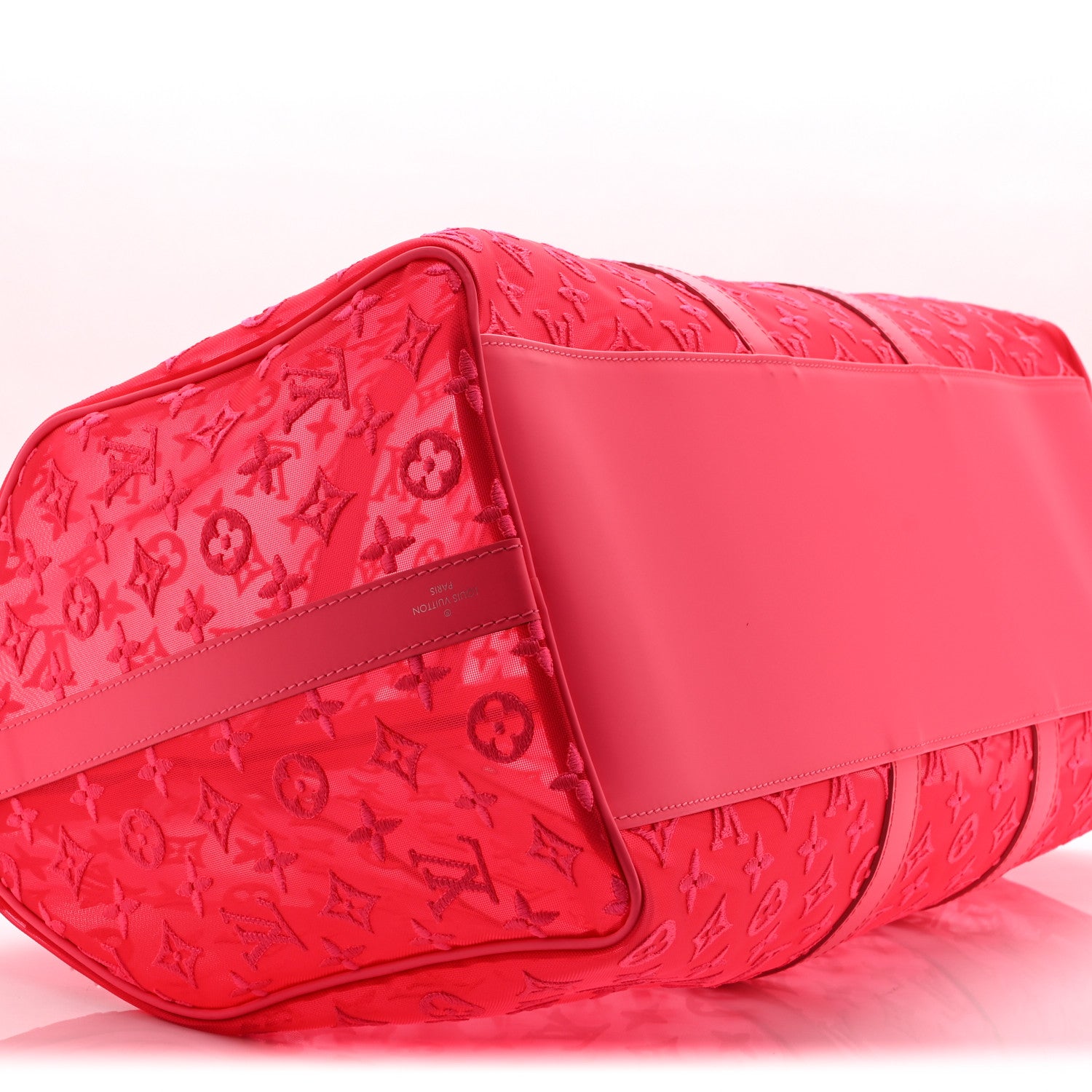 Louis Vuitton Monogram Fluo See Through Keepall Bandouliere 50 Rose 8 of 9
