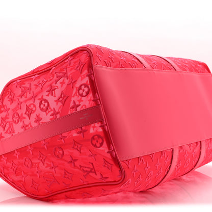 Louis Vuitton Monogram Fluo See Through Keepall Bandouliere 50 Rose 8 of 9