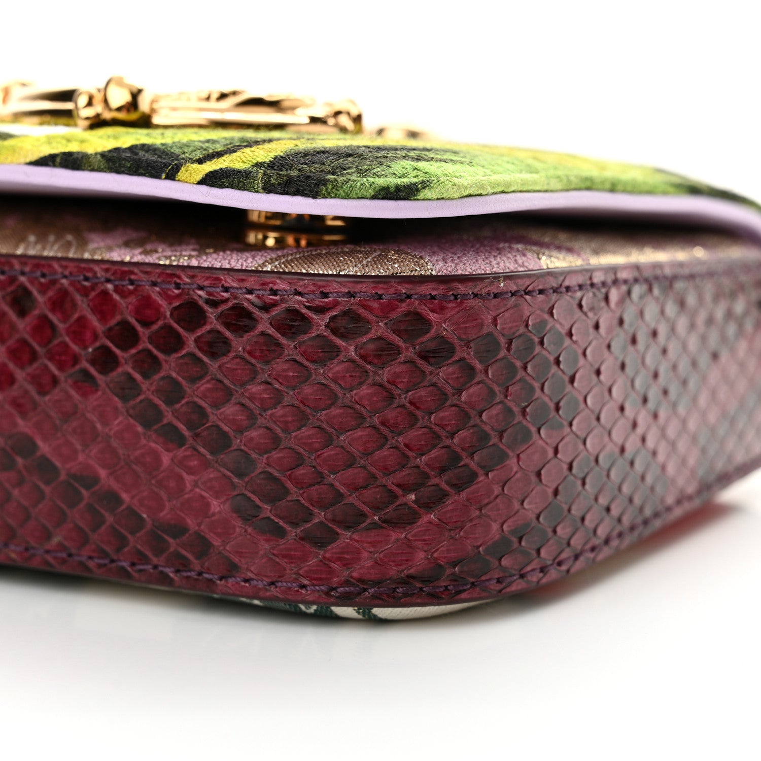 Dolce & Gabbana DOLCE GABBANA Patchwork Snakeskin Brocade DG Girls Shoulder Bag Multicolor 10 of 11
