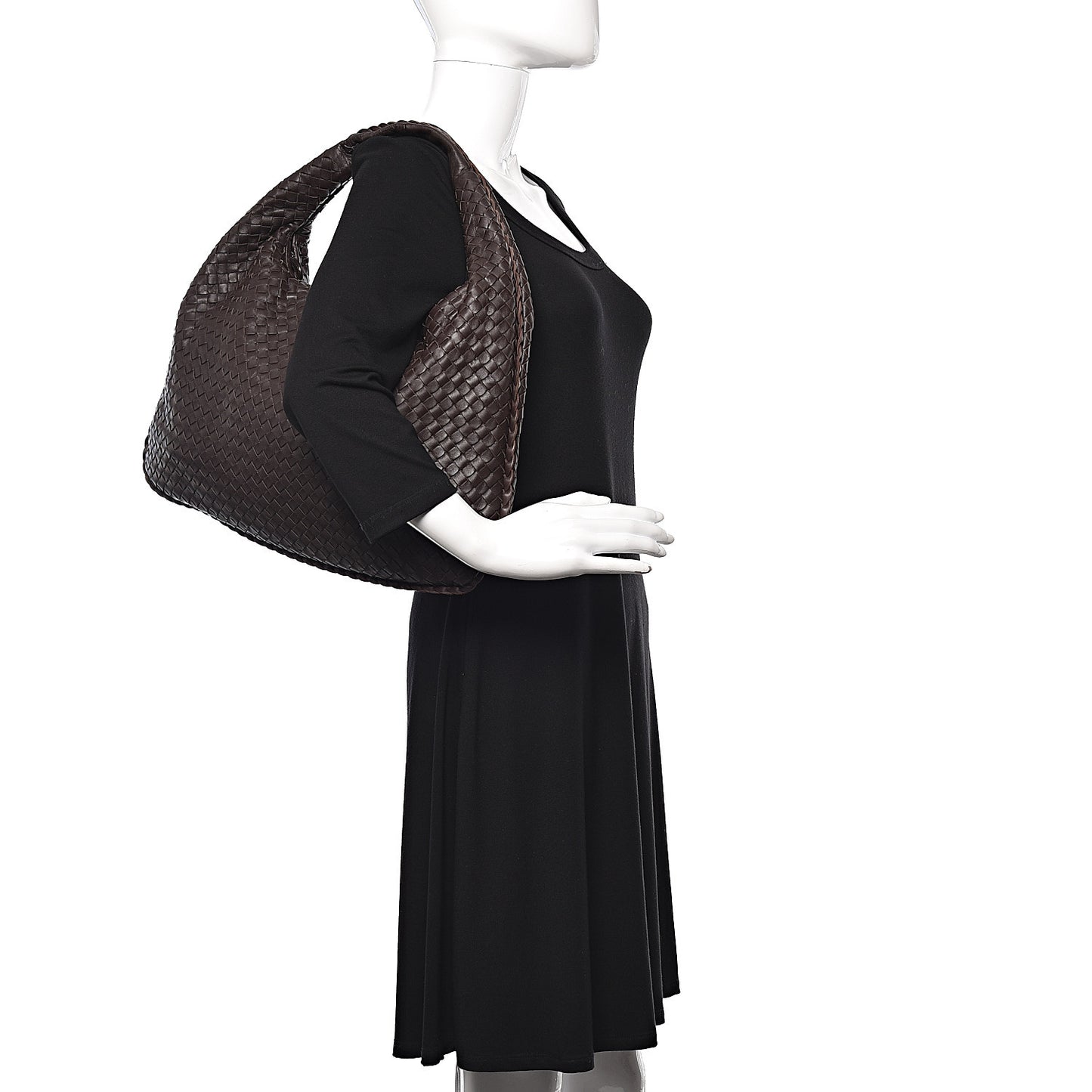 Nappa Intrecciato Large Veneta Hobo Ebano