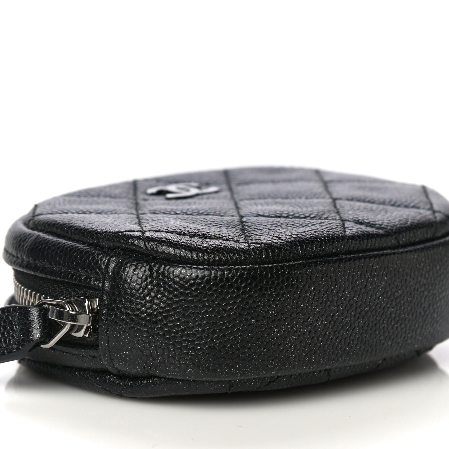 Chanel Iridescent Caviar Quilted Zip Around Classic Coin Purse Black 9 of 11
