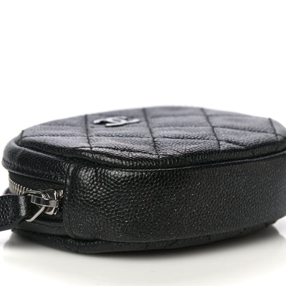Chanel Iridescent Caviar Quilted Zip Around Classic Coin Purse Black 9 of 11