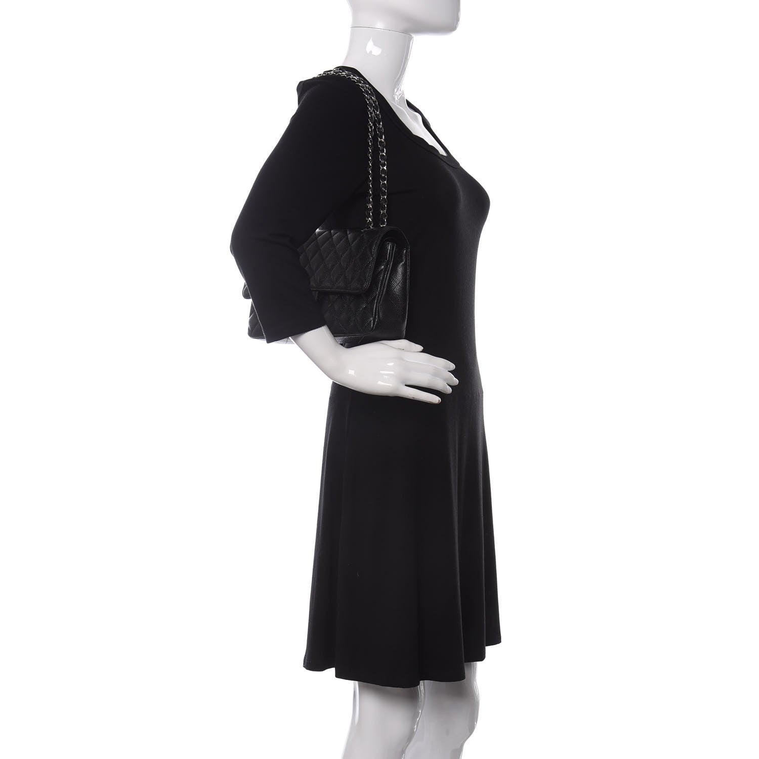 Chanel Caviar Quilted Medium Double Flap Black 2 of 10
