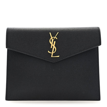 Saint Laurent Grain De Poudre Uptown Baby Pouch Black 1 of 8
