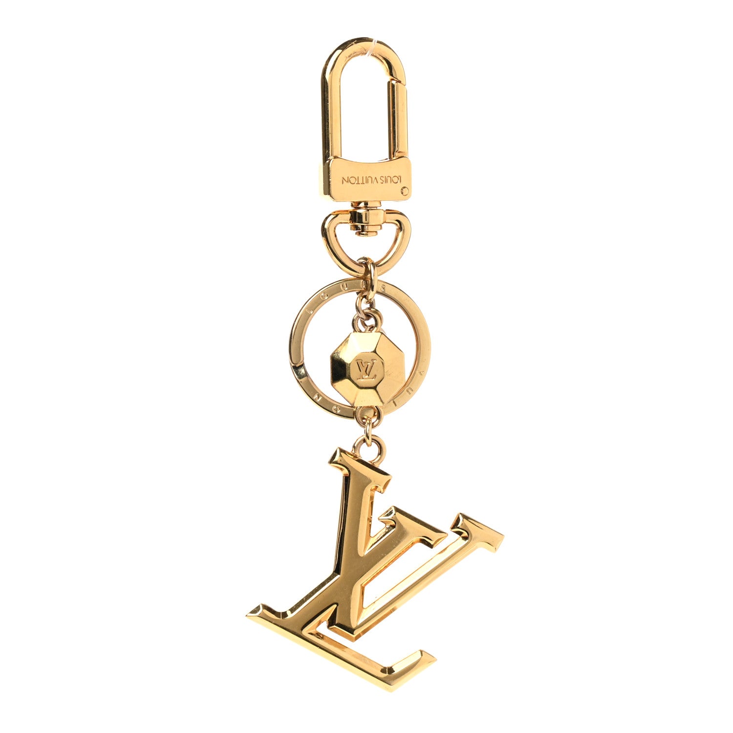 Louis Vuitton LV Facettes Bag Charm Key Holder Gold 1 of 6