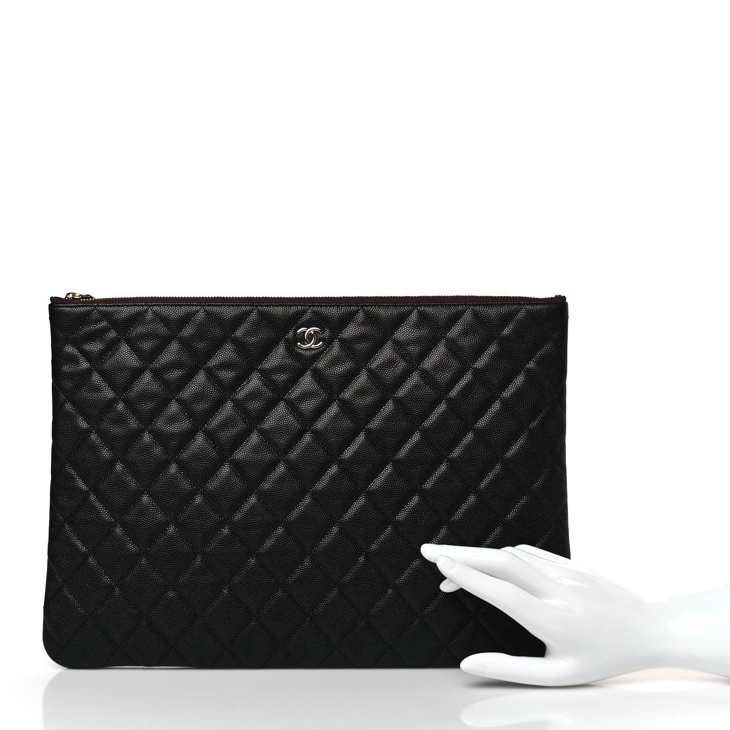 Chanel Caviar Quilted Large Cosmetic Case Black 2 of 10