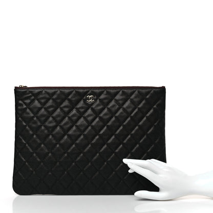 Chanel Caviar Quilted Large Cosmetic Case Black 2 of 10