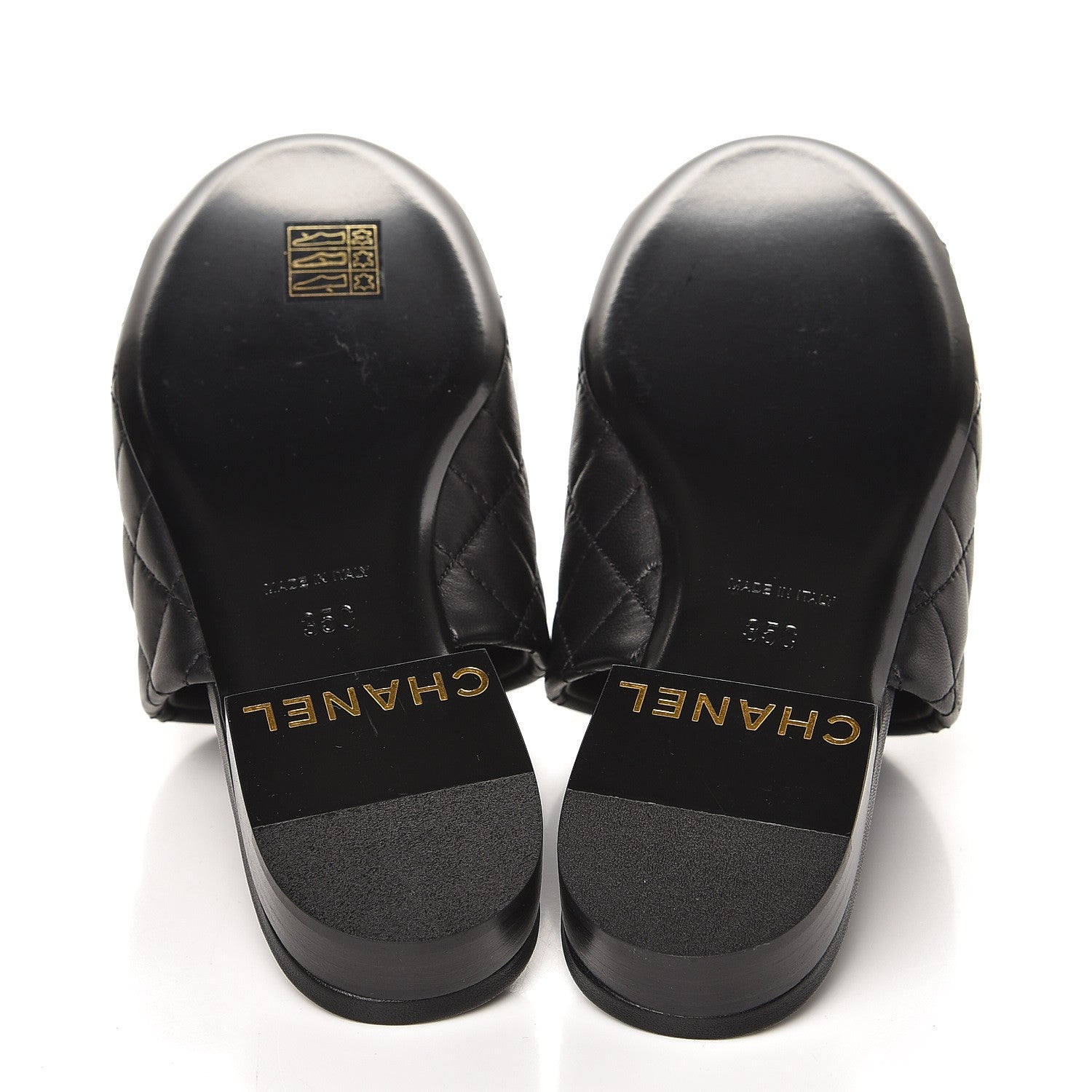Chanel Lambskin Quilted Chain Mules 35 Black 5 of 9