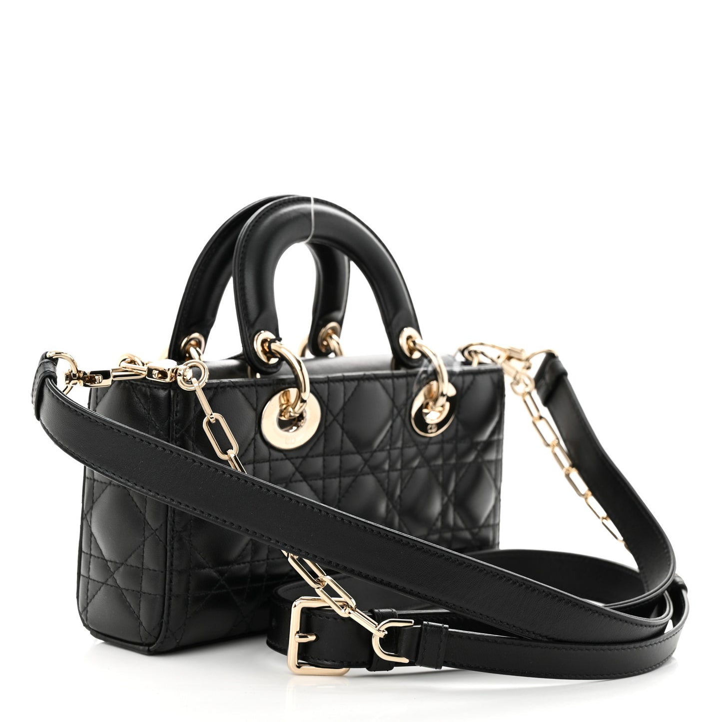 Lambskin Cannage Small Lady D-Joy Black