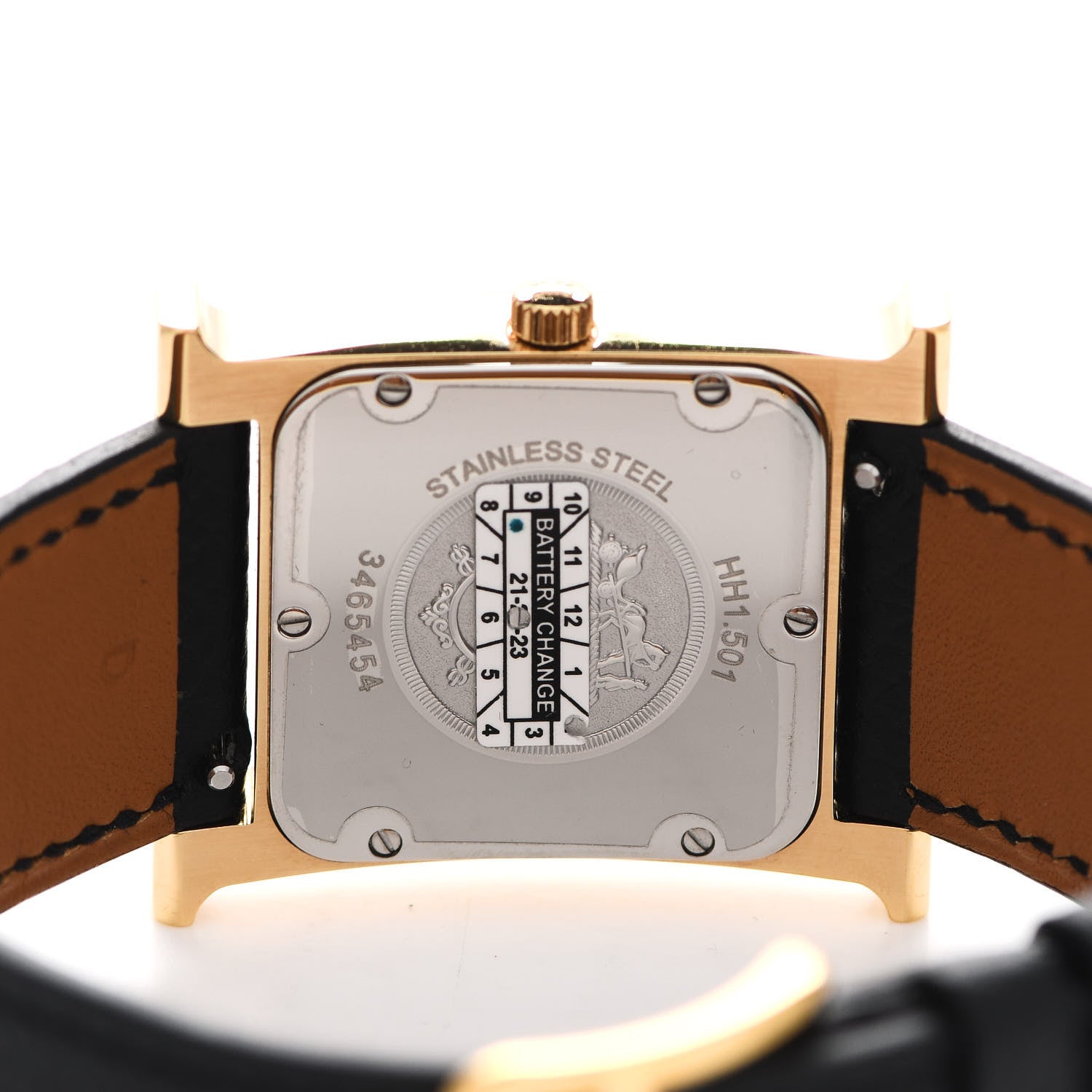 Hermes Stainless Steel Epsom 26mm Heure H Hour Quartz Watch Noir 4 of 5