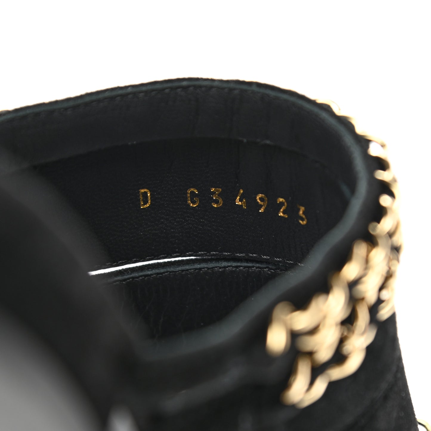 Suede Chain Mule Sandals 36 Black