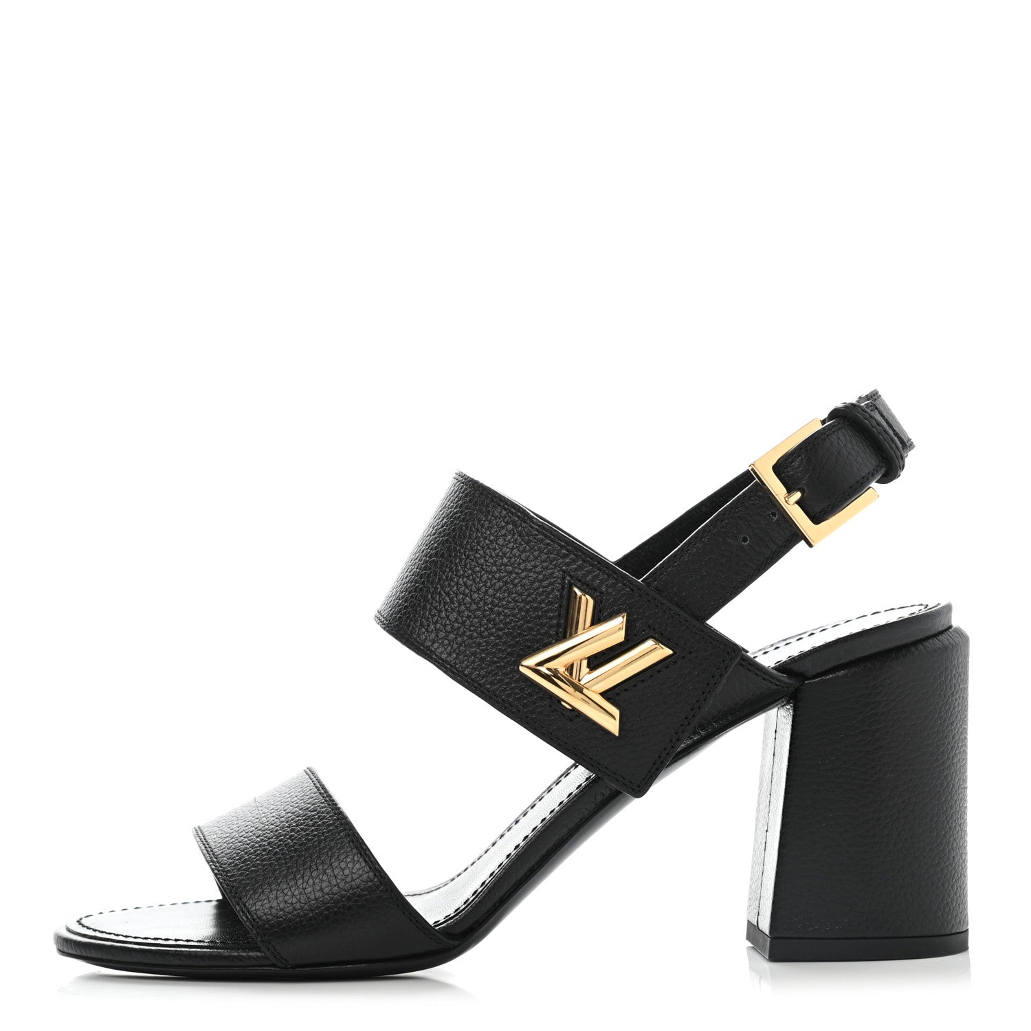 Louis Vuitton Grained Calfskin Horizon Sandals 40 Black 1 of 6
