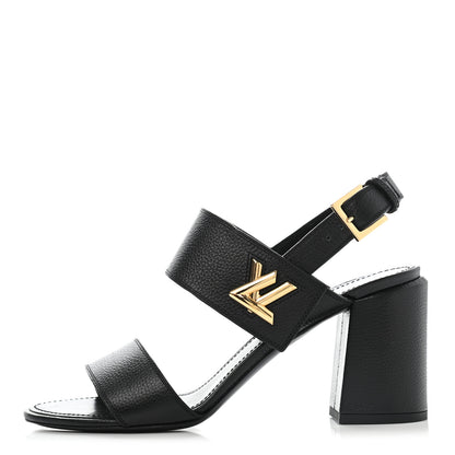 Louis Vuitton Grained Calfskin Horizon Sandals 40 Black 1 of 6