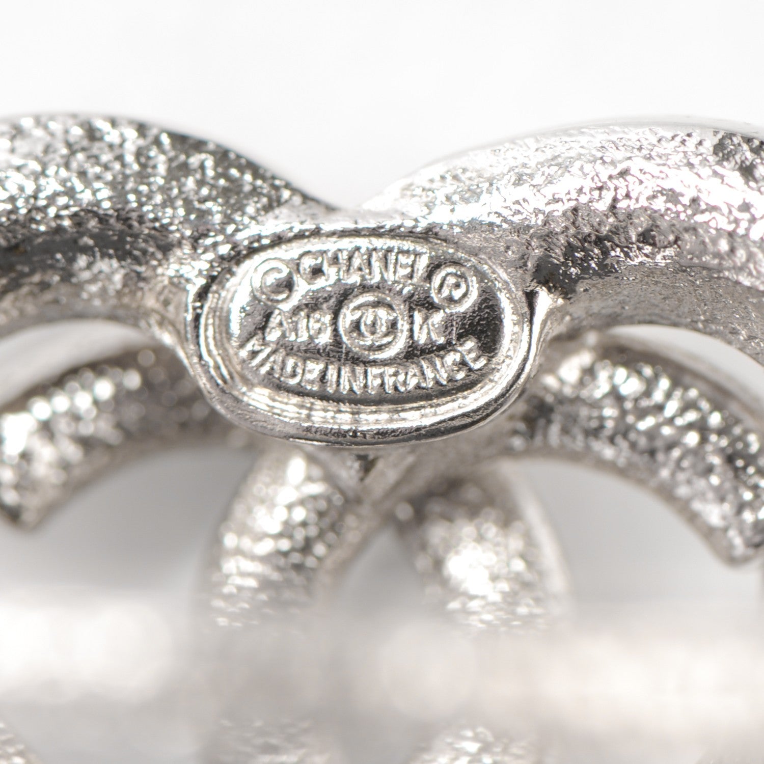 Chanel Crystal CC Heart Ring 7 Silver Blue 4 of 4