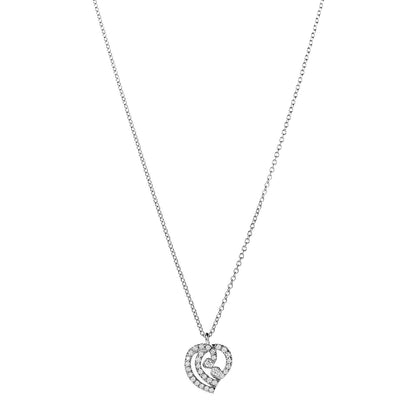 Tiffany Platinum Diamond Enchant Heart Pendant Necklace 1 of 5