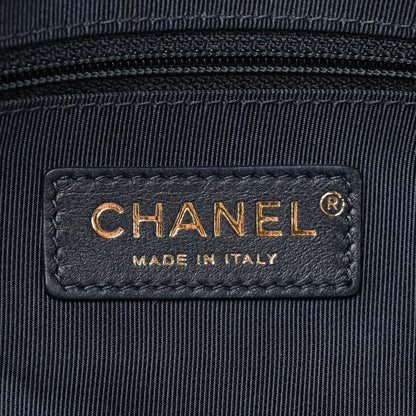 Chanel Suede Goatskin Large Shopping Chain Tote Navy Blue 6 of 9