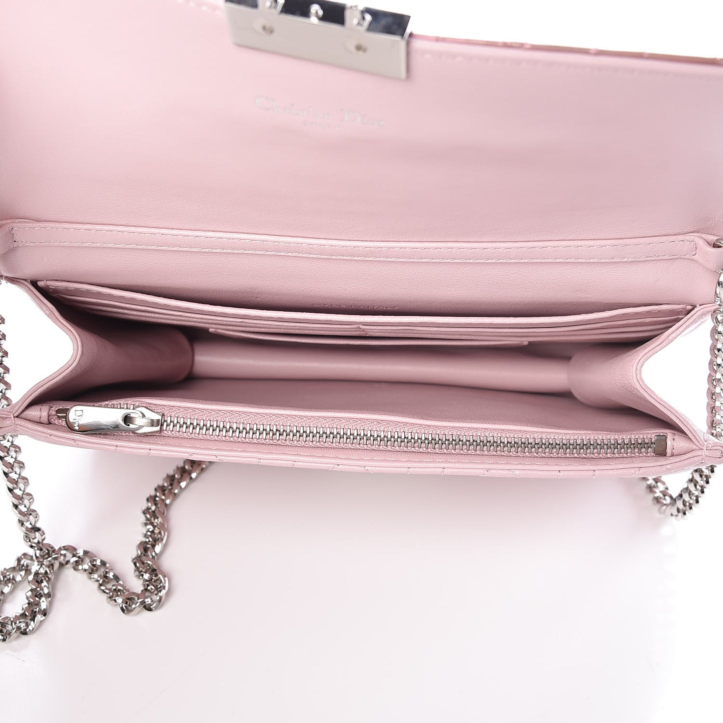 Patent Lambskin Cannage Miss Dior Promenade Pouch Pink