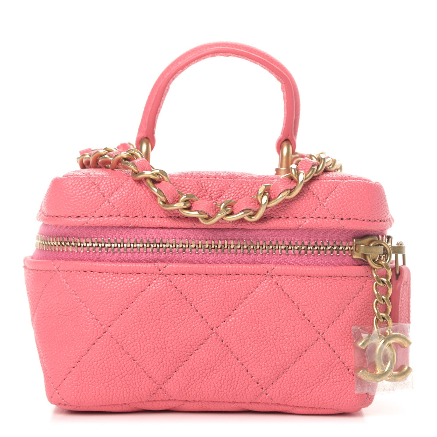 Chanel Caviar Quilted Mini Top Handle Vanity With Chain Pink 1 of 4
