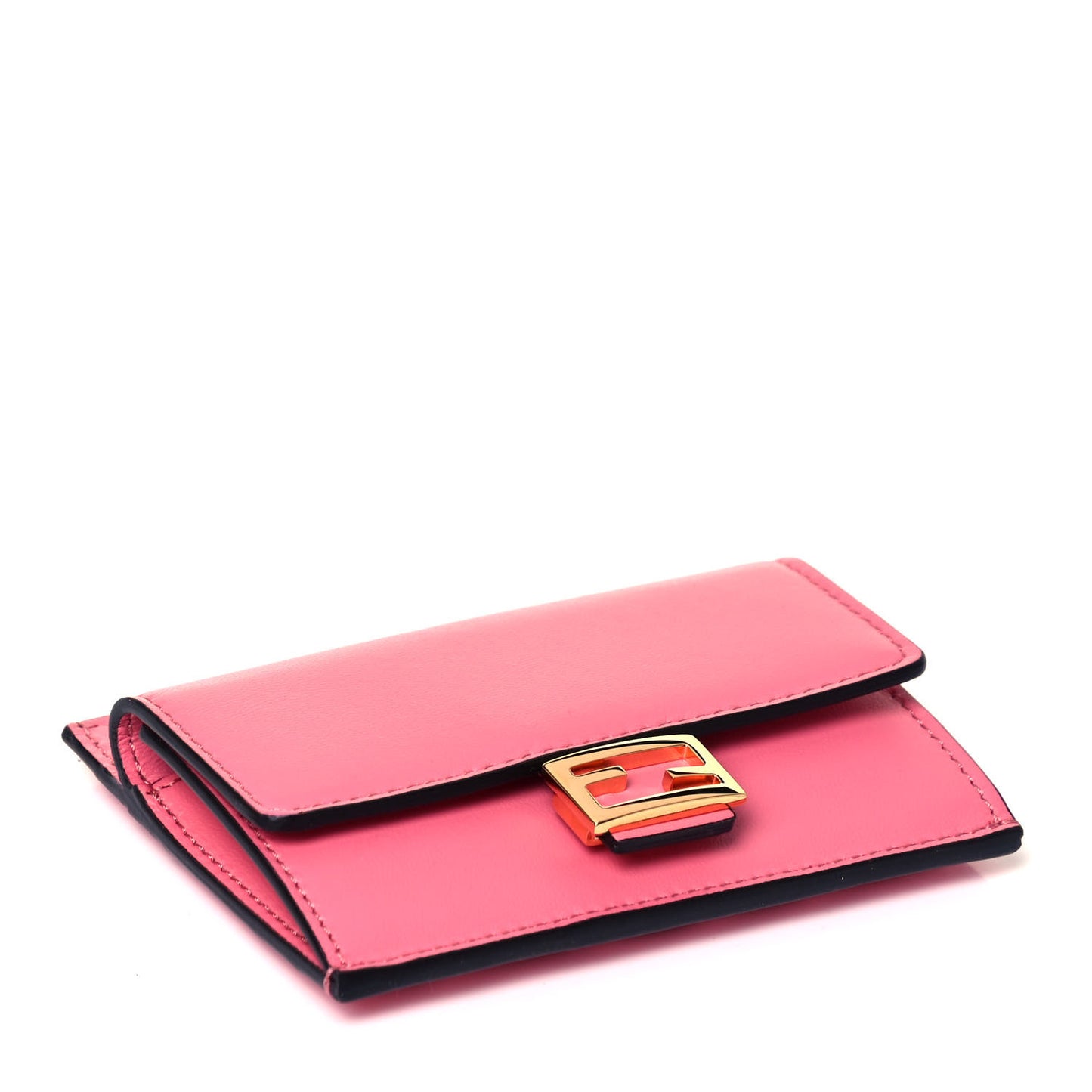 Nappa Matisse FF Diagonal Embossed Fold Over Card Holder Wallet Pink