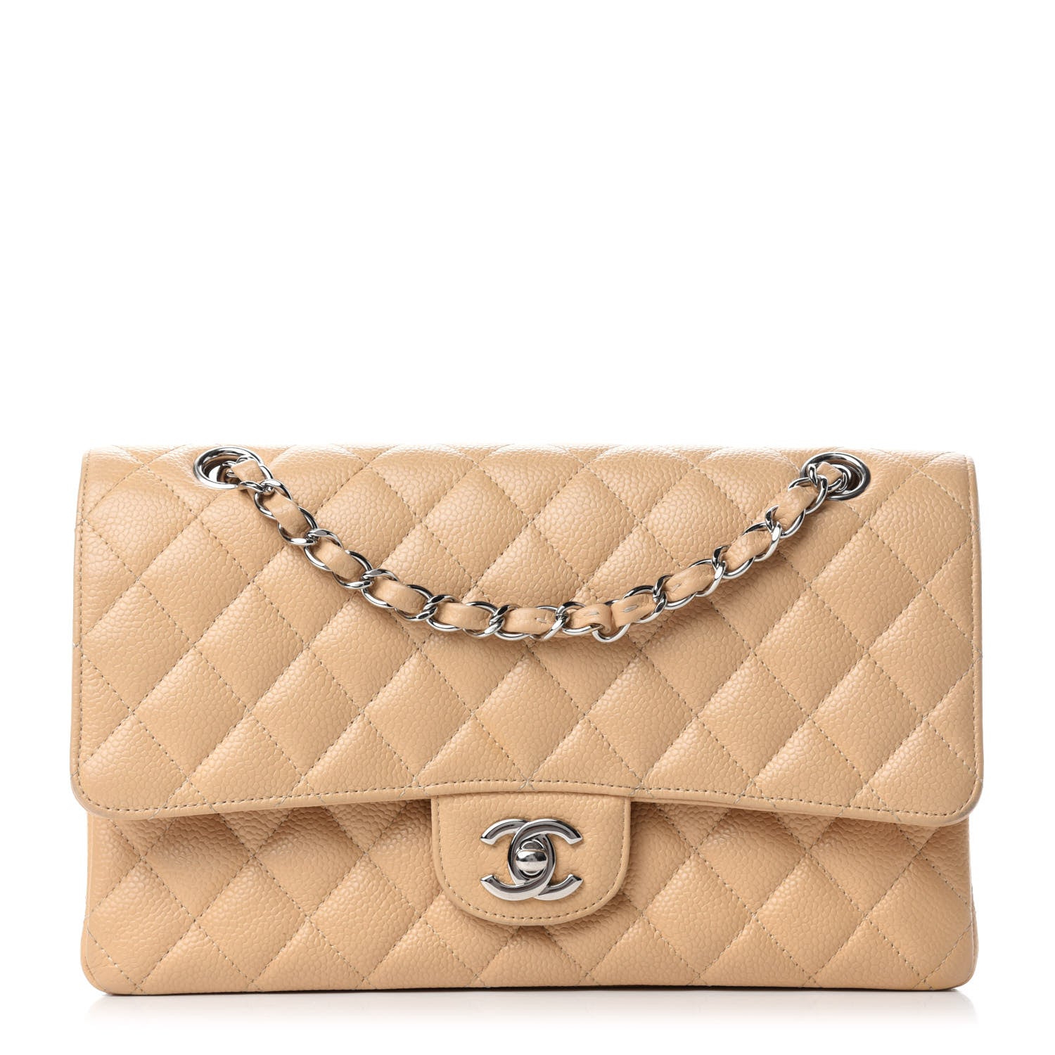 Chanel Caviar Quilted Medium Double Flap Beige Clair 1 of 17