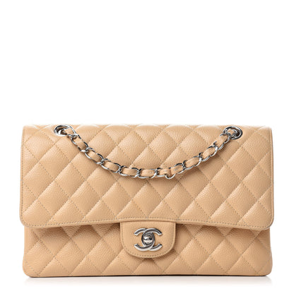 Chanel Caviar Quilted Medium Double Flap Beige Clair 1 of 17